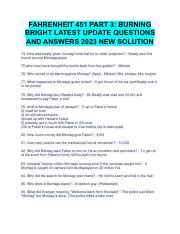 Fahrenheit 451 Short Answer Study Guide Question Answers Kindle Editon