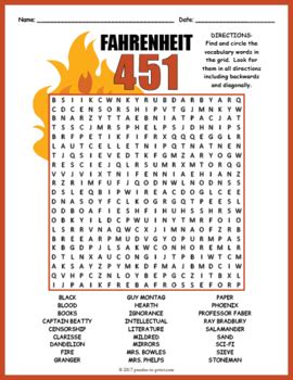 Fahrenheit 451 Word Search 1 Answers PDF