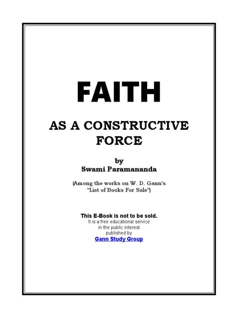 Faith as a Constructive Force Reprint PDF