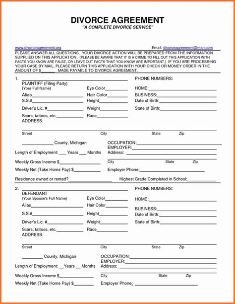 Fake Divorce Papers April Fools Printable Free