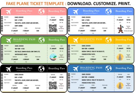 Fake Plane Ticket Printable