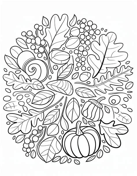 Fall Mandala Coloring Pages Printable