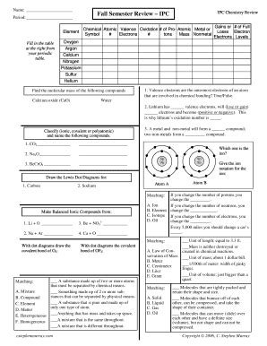 Fall Semester Review Ipc Answers Doc