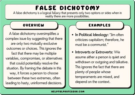 False Dichotomies: