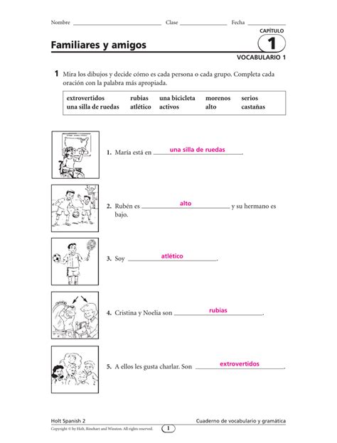 Familiares Y Amigos Holt Spanish 2 Answers Epub