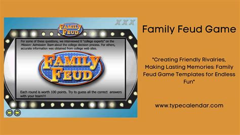Family Feud Printable