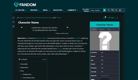Fandom Wiki Template