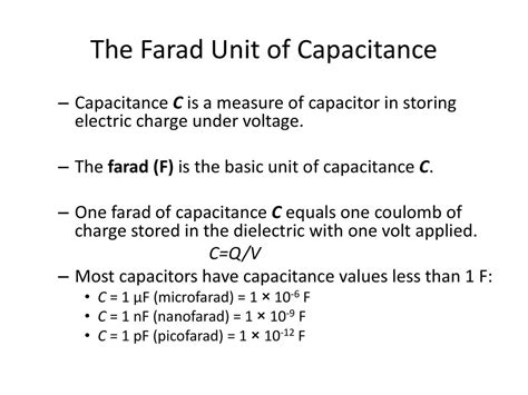 Farad: The Standard Unit of Capacitance