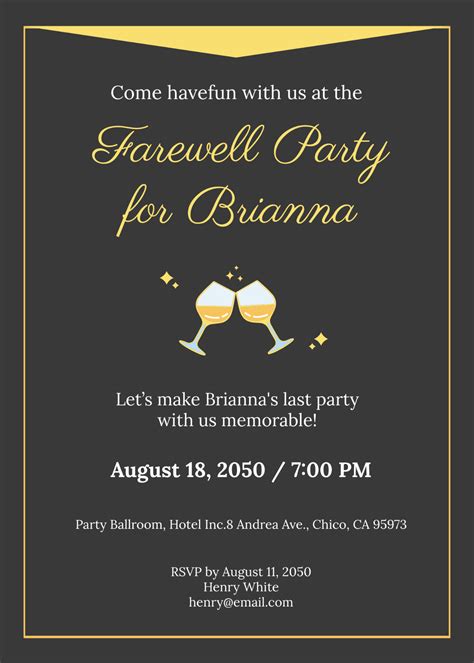 Farewell Invitation Template