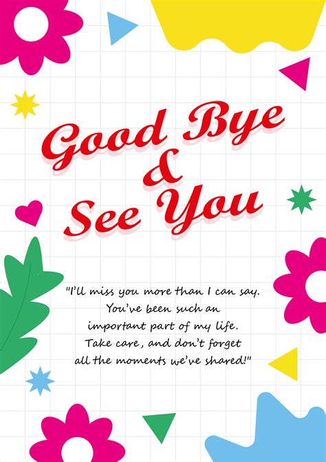 Farewell Printable Card