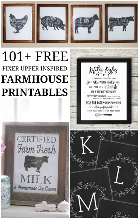 Farmhouse Printables Free