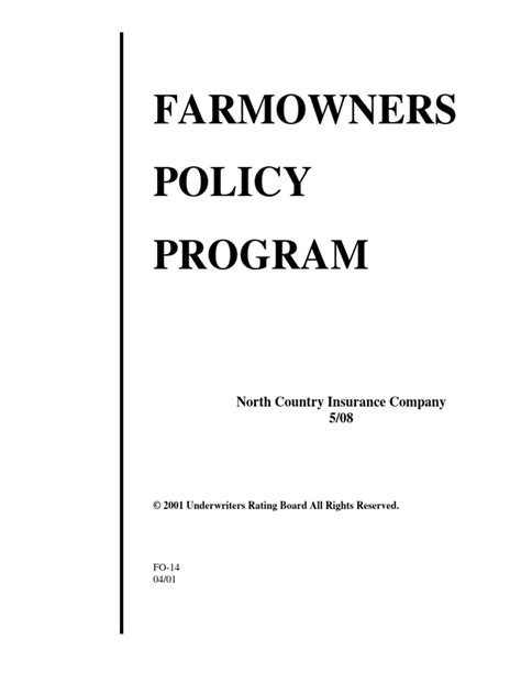 Farmowners Policy: