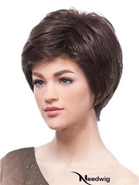 Fashional 5 Brown Short Straight Boycuts: New 2025 Design Wigs