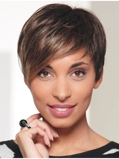 Fashional Brown Short Straight Boycuts New Design Wigs