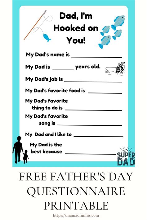 Father's Day Questions Printable Free