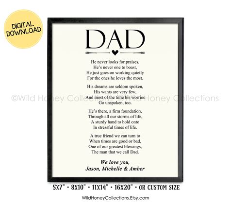 Fathers Day Poem Printables