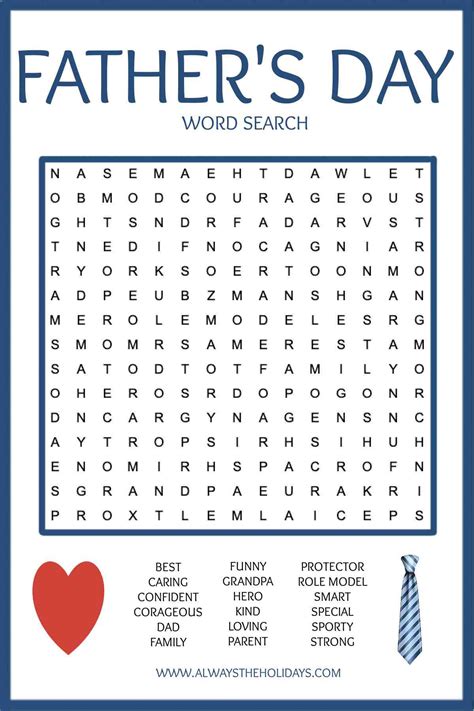 Fathers Day Word Search Printable