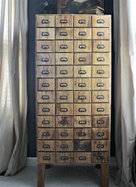 Faux Card Catalog Cabinet