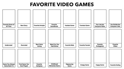 Favorite Game Template
