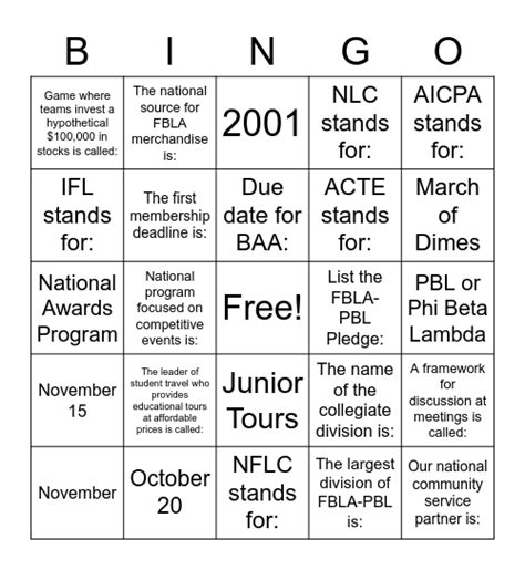 Fbla Programs Bingo Answers Kindle Editon