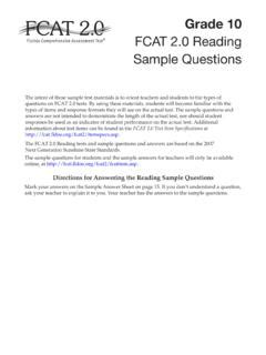 Fcat 20 Sample Questions Answers Reader