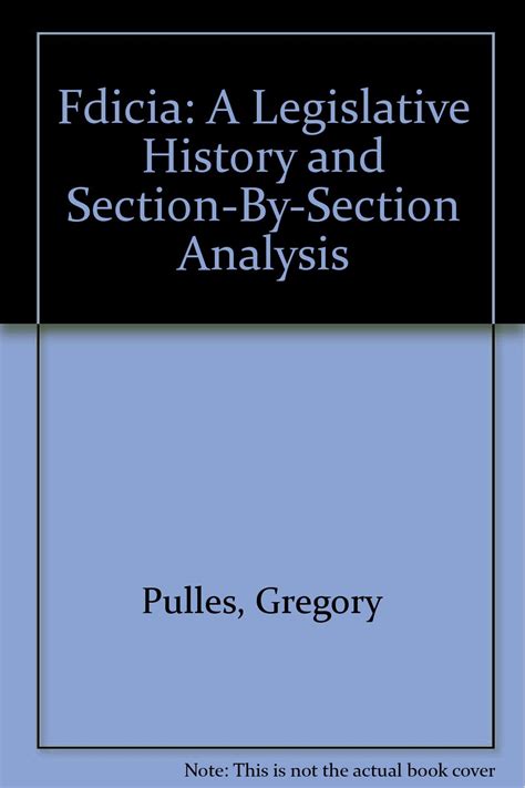 Fdicia A Legislative History and Section-By-Section Analysis 2 Volumes Epub