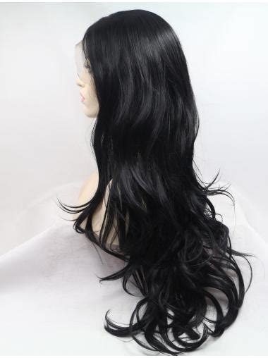 Features of 30" Curly Black Layered Synthetic Long Lace Front Wigs