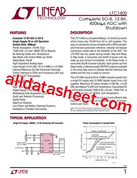 Features of LTC1400IS8#TRPBF