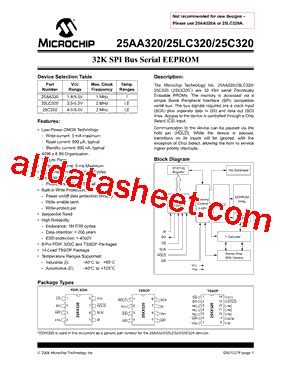 Features of the 25AA320-I/SN