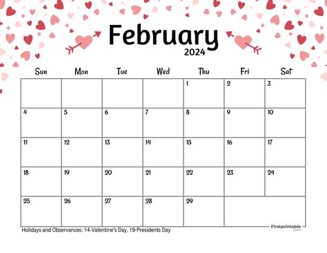 Feb Calendar Template