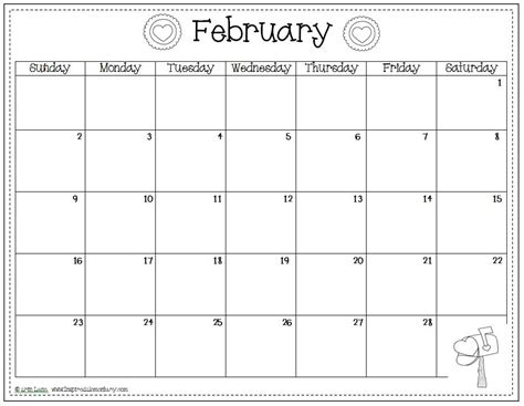 February Free Printable Calendar