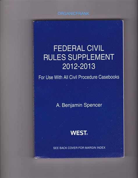 Federal Civil Rules Supplement 2012-2013 For Use With All Civil Procedure Casebooks Epub