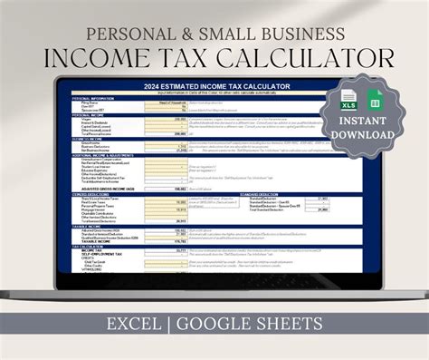 Federal Income Tax Calculator Excel Template