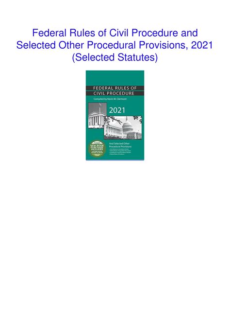 Federal Rules of Civil Procedure with Selected Rules and Statutes Epub