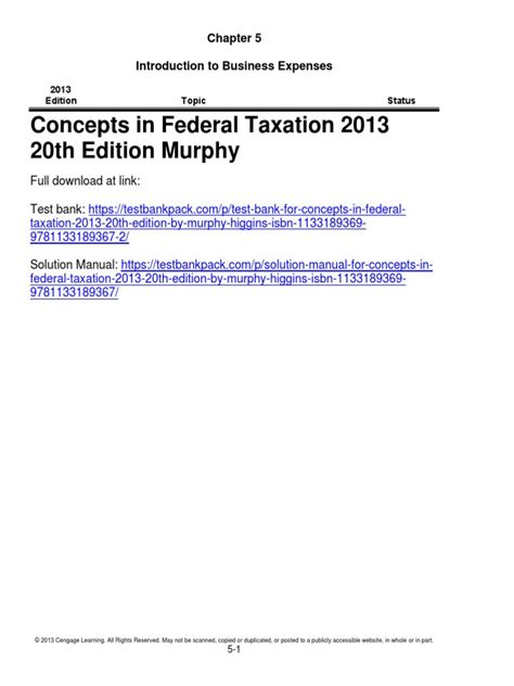 Federal Taxation 2013 Ch 5 Answers Doc