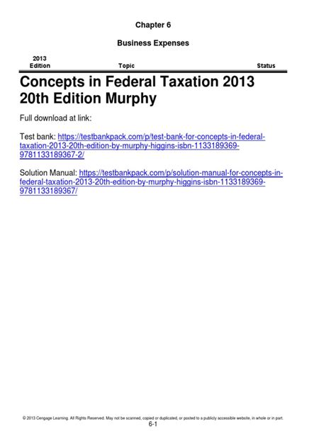 Federal Taxation 2013 Solutions Reader