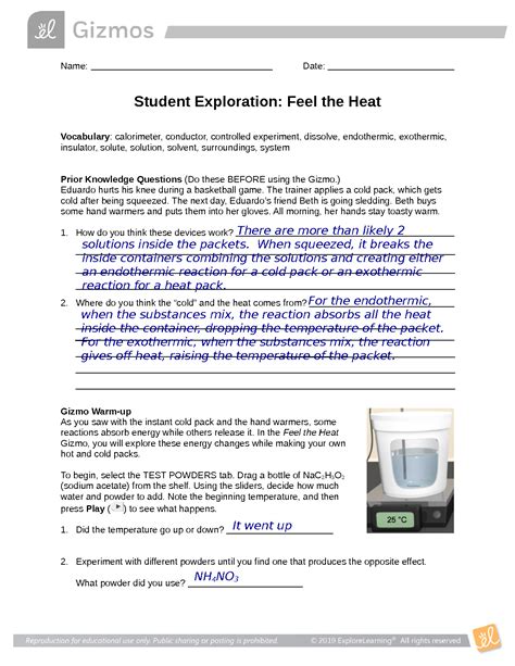 Feel The Heat Answer Key Reader