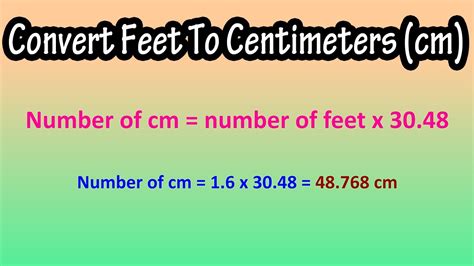 Feet = Centimeters ÷ 30.48