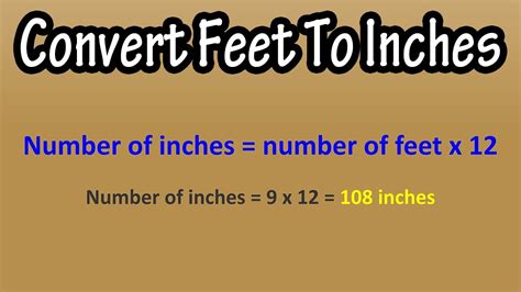 Feet to Inches Conversion Formula