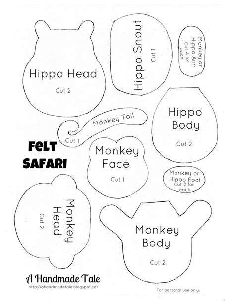 Felt Animal Templates