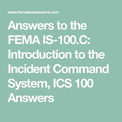 Fema Is 100 Answer Key Reader