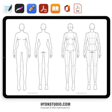 Female Body Fashion Design Template