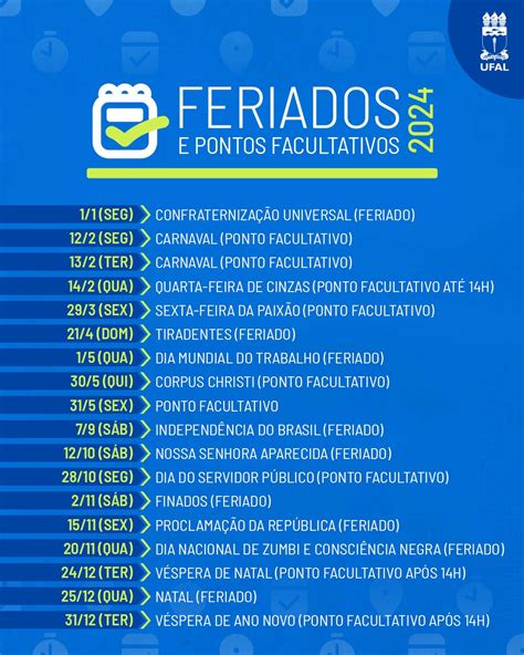 Feriados Nacionais e Estaduais