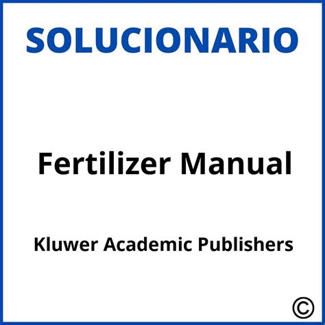 Fertilizer Manual 1st Edition Reader