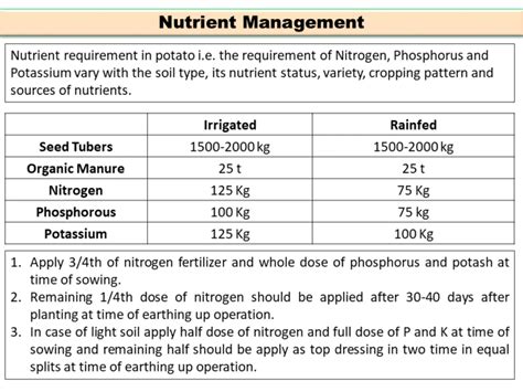 Fertilizer Requirements of Irish Potatoes