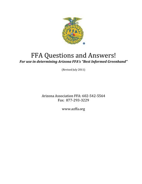 Ffa Questions And Answers Rev Azffa Reader