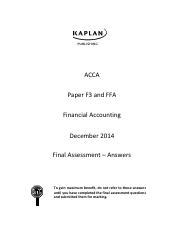 Ffa Study Questions And Answers Acca 2014 Reader