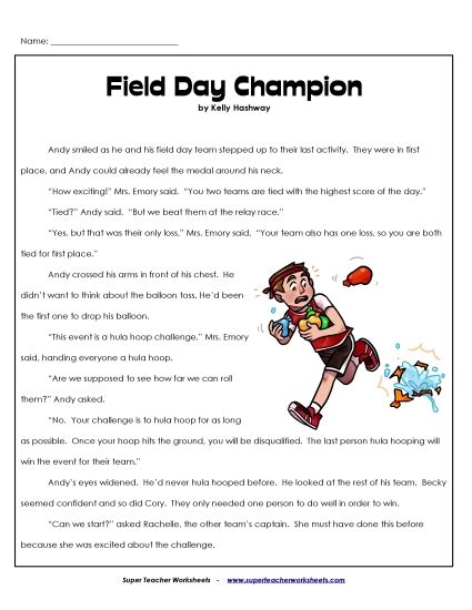 Field Day Champion Answer Sheet PDF