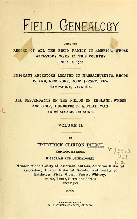 Field Genealogy PDF