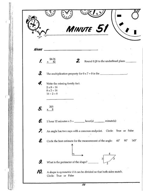 Fifth Grade Math Minutes Answers Reader